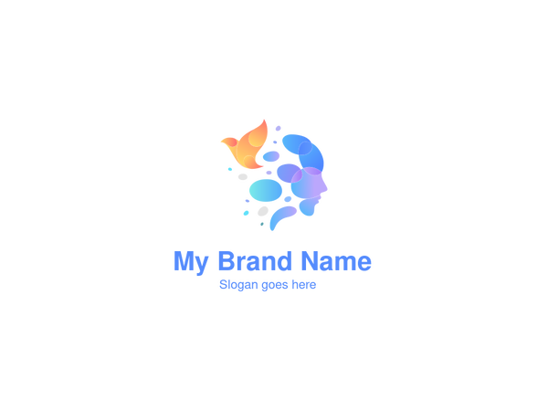 Creative Bubble Human Face and Bird Logo Design